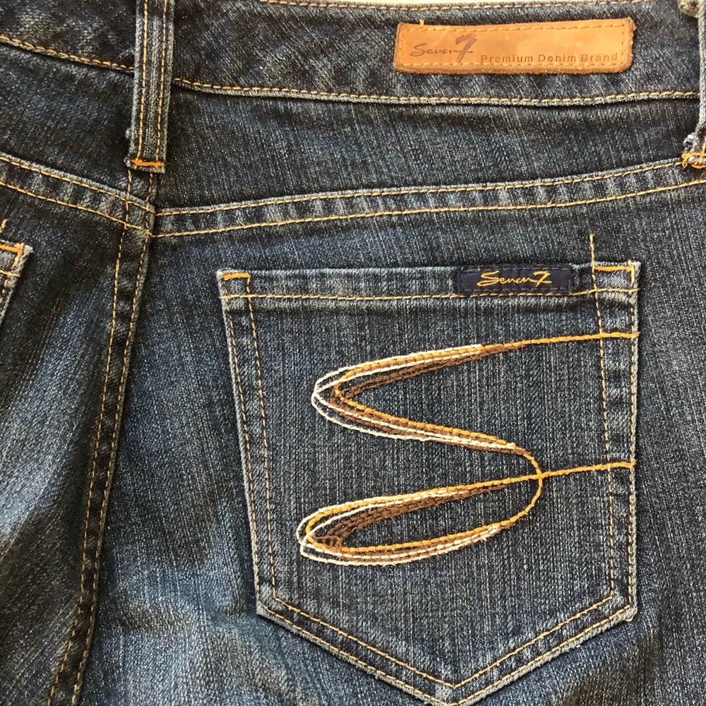 Seven7 Straight Leg Mid Wash Jeans Size 8